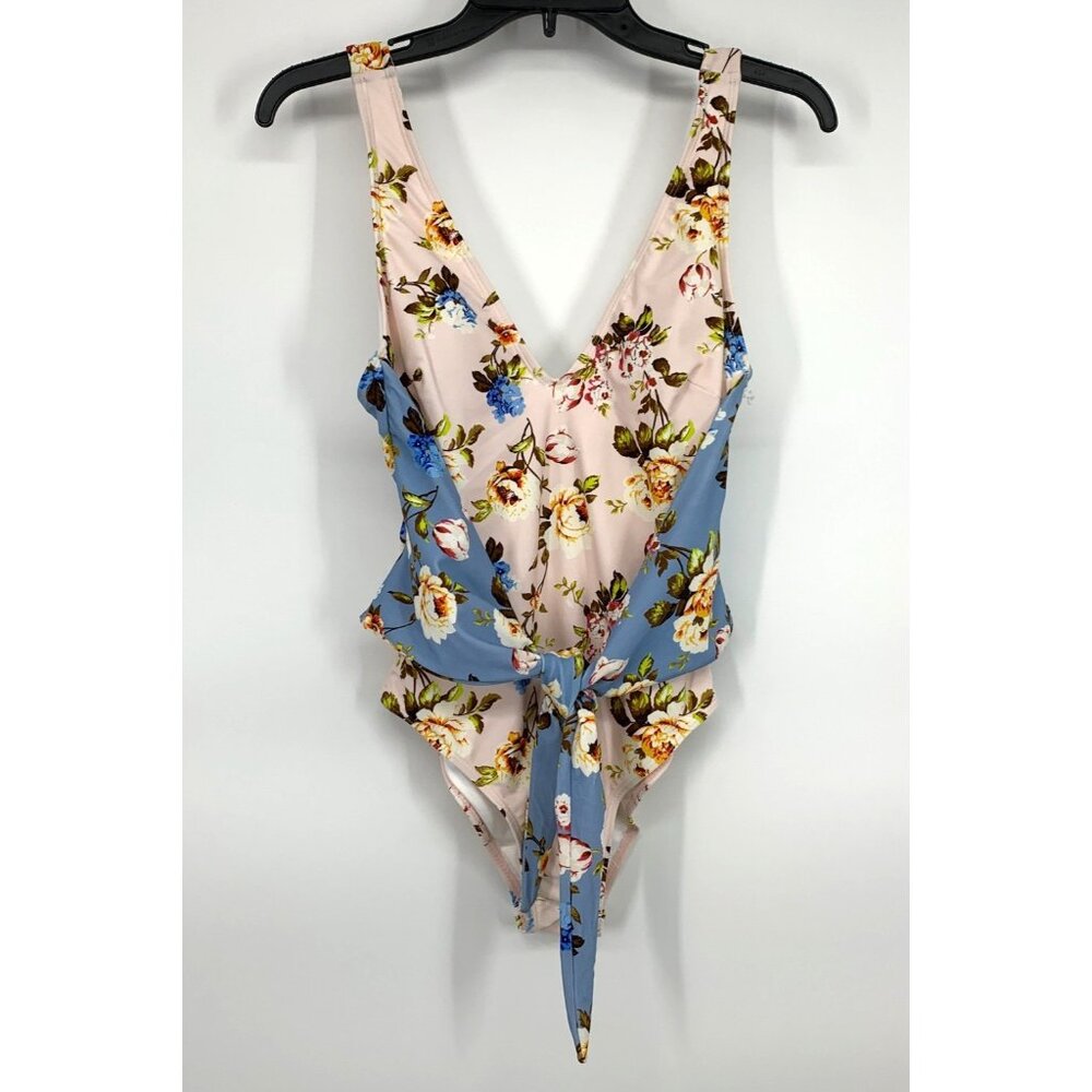 Cupshe Swimsuit Floral Print One Piece Tie Waist Bathing Suit NWT